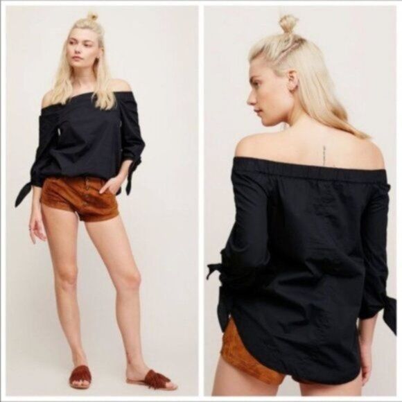 Free People Show Me Some Shoulder Cotton Tunic Shirt Small NWT - Picture 1 of 6